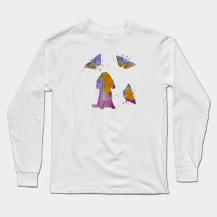 Cocker Spaniel Art, Dog With Butterflies Long Sleeve T-Shirt